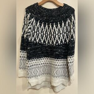 VTG Y2K Merona Winter Cozy Chunky Knit Long Nordic Sweater Size Medium